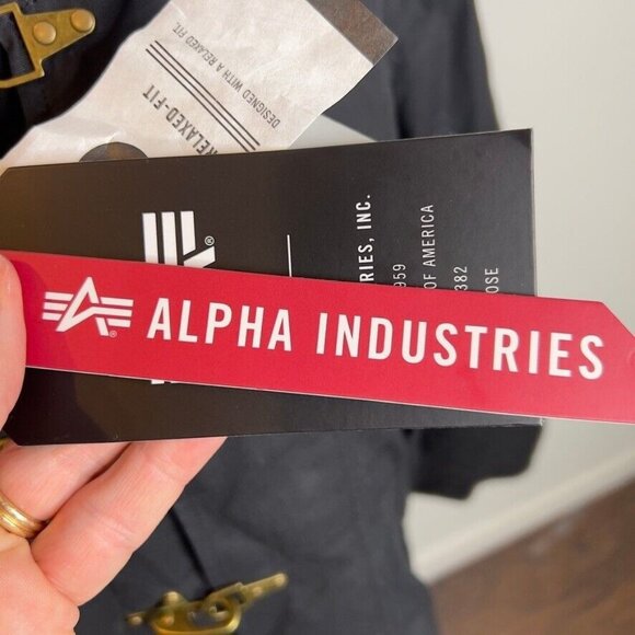 Madewell x Alpha Industries $265 Waxed Cotton Car Coat Black Size M NS730 - Picture 5 of 16